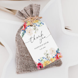 Etiqueta Para Presente Casamento Colorido De Flor Selvagem Obrigado A Fav