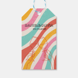 Etiqueta Para Presente Casamento Colorido Minimalista