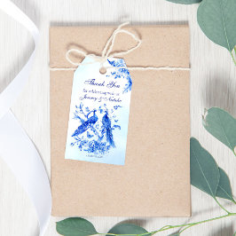 Etiqueta Para Presente Casamento com aquarela de pavão azul-vitorioso