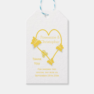 Etiqueta Para Presente Casamento com Design de Coração da Borboleta Amare