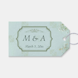 Etiqueta Para Presente Casamento com Flores Brancas Pastel