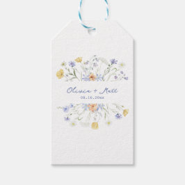Etiqueta Para Presente Casamento com flores silvestres manuscritas