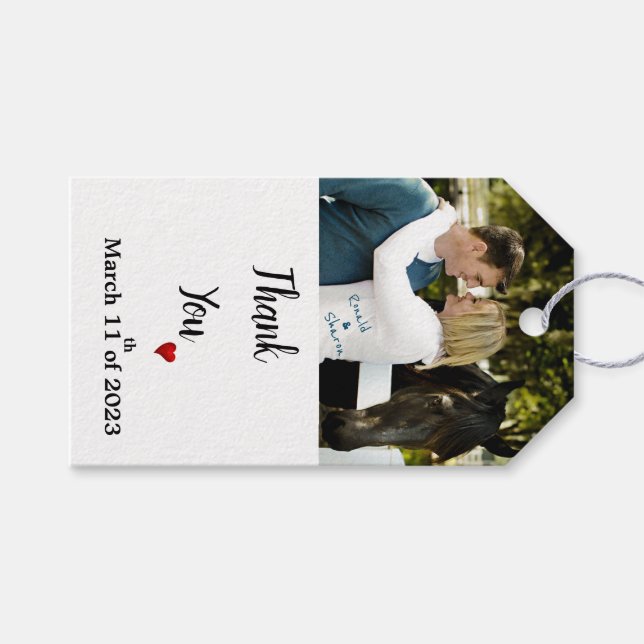 Etiqueta Para Presente Casamento com Foto (Frente (horizontal))