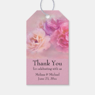 Etiqueta Para Presente Casamento com Na moda de Carnações Rosa bonito