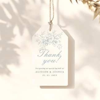 Etiqueta Para Presente Casamento com o Toile Azul Floral, francês legante