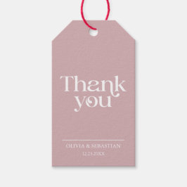 Etiqueta Para Presente Casamento com Rosa de poeira minimalista moderno