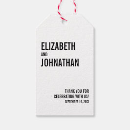 Etiqueta Para Presente Casamento com Tipografia Simples e Mínimo Obrigado