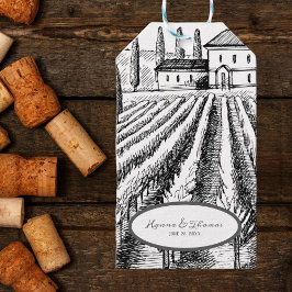 Etiqueta Para Presente Casamento com vinhas do campo de campo italiano
