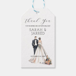 Etiqueta Para Presente Casamento com Watercolor Newlyweds