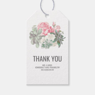 Etiqueta Para Presente Casamento cor-de-rosa floral elegante dos