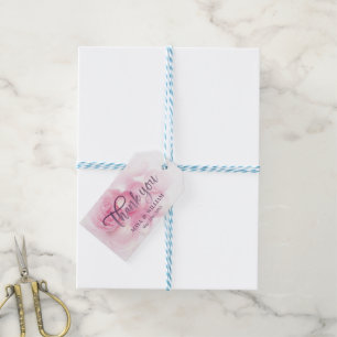 Etiqueta Para Presente Casamento Cor-de-Rosa Monograma Obrigado
