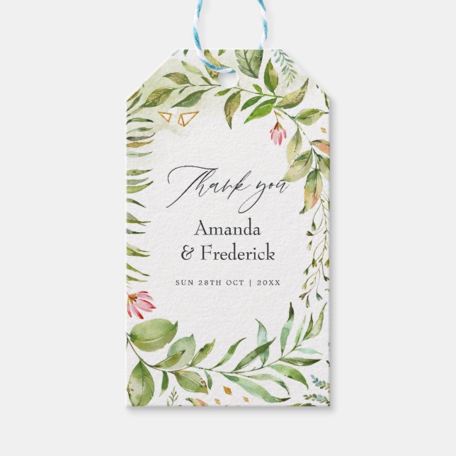 Etiqueta Para Presente Casamento Cristal Verde Água (Frente)