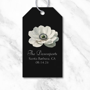 Etiqueta Para Presente Casamento da Flor Anônimo Legante Preto e Branco