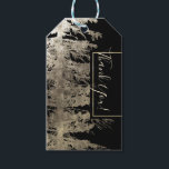 Etiqueta Para Presente Casamento da Floresta Rústica da Árvore Dourada e<br><div class="desc">Etiquetas de Presente para a Floresta Rústica da Árvore do Glam Negro e Dourado</div>