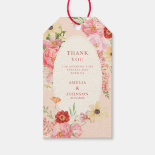 Etiqueta Para Presente Casamento da primavera do Pastel floral graças a v