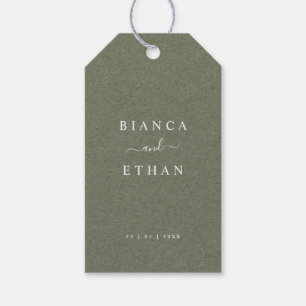 Etiqueta Para Presente Casamento da Tipografia Minimalista da Rustic Gree