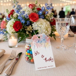 Etiqueta Para Presente Casamento de 4 de Julho Obrigado 