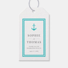 Etiqueta Para Presente Casamento de Âncora Clássica Moderna de Cor Editáv
