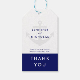 Etiqueta Para Presente Casamento de Âncora Náutica Moderna Obrigado