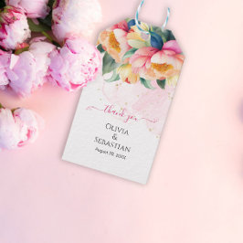 Etiqueta Para Presente Casamento de Aquarela Romântica Elegante