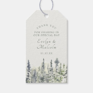 Etiqueta Para Presente Casamento de Árvores Evergreen Trees Altas de Mad