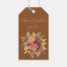 Etiqueta Para Presente Casamento de Autumn Fall Terracotta Rustic Waterco