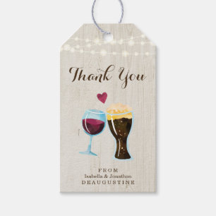 Etiqueta Para Presente Casamento De Bela Rústica E Vinho Vermelho Obriga