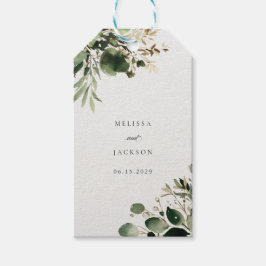 Etiqueta Para Presente Casamento de Branches Verdes