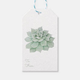 Etiqueta Para Presente Casamento De Cactus Com Suculente Verde Mint