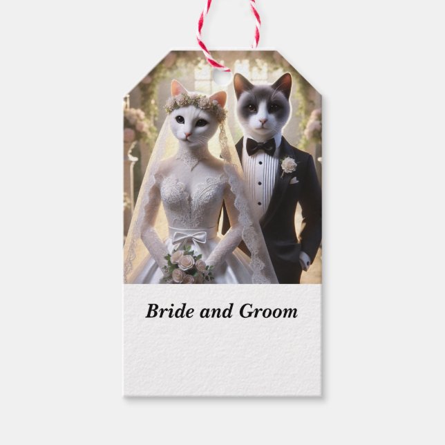 Etiqueta Para Presente Casamento de Cat com noiva e noiva (Frente)