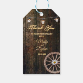 Etiqueta Para Presente Casamento de Country Boots Hat & Barnwood