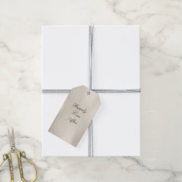 Etiqueta Para Presente Casamento de Couro Branco Faux Leather