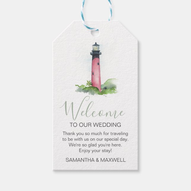 Etiqueta Para Presente Casamento de Destino Cartão de Boas-Vindas Aquarel (Frente)