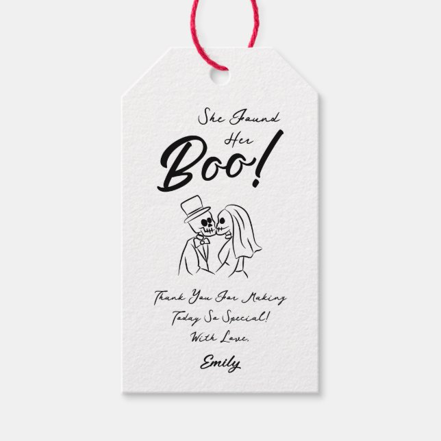 Etiqueta Para Presente Casamento de Dia das Bruxas Whimsical Drawn (Frente)