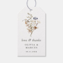 Etiqueta Para Presente Casamento de Dusty Blue Boho Wildflower