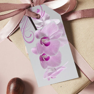 Etiqueta Para Presente Casamento De Elegância De Orquídea Rosa Obrigado