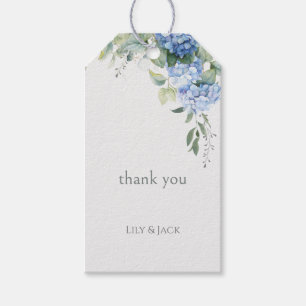 Etiqueta Para Presente Casamento de Evento Floral Azul de Hydrangea Chic
