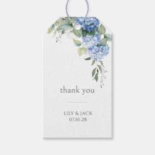 Etiqueta Para Presente Casamento de Evento Floral Azul de Hydrangea Chic