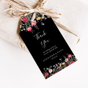 Etiqueta Para Presente Casamento de Flor Selvagem de Jardim Multicolorido