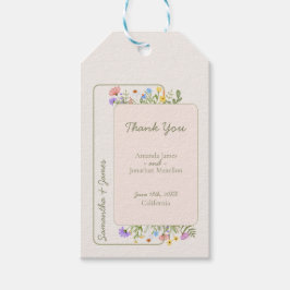 Etiqueta Para Presente Casamento de Flor Selvagem Russo Moderno