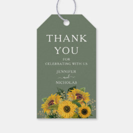 Etiqueta Para Presente Casamento de Floral Sunflower Elegante