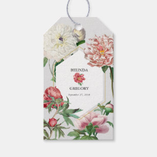 Etiqueta Para Presente Casamento de Flores Brancas Cor-de-Água Rosa