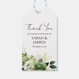 Etiqueta Para Presente Casamento de Flores e Vegetação