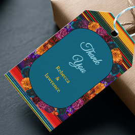 Etiqueta Para Presente Casamento de flores mexicanas modernas