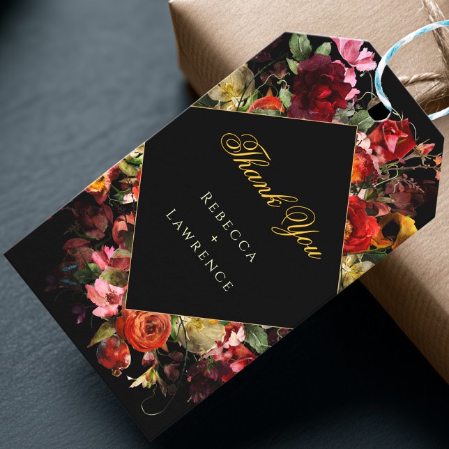 Etiqueta Para Presente Casamento de flores modernas e elegantes (Criador carregado)
