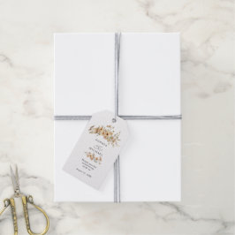 Etiqueta Para Presente Casamento de Flores Silvestres Bege