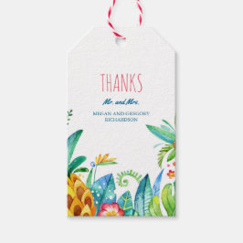 Etiqueta Para Presente casamento de flores tropicais de praia