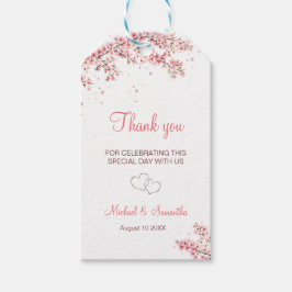 Etiqueta Para Presente Casamento de Floresta de Cereja Elegante