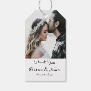 Etiqueta Para Presente Casamento de Fotografia da Caligrafia Branca Elega