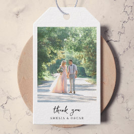 Etiqueta Para Presente Casamento de Fotos Elegante Minimalista